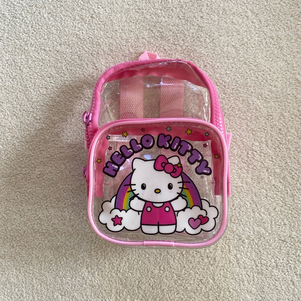 Hello Kitty Pink Clear Mini Tote with Rainbow Accents
